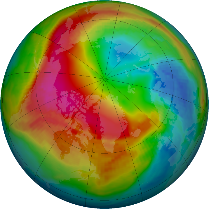 Arctic ozone map for 07 February 1990